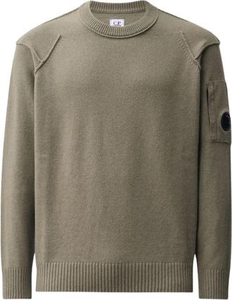 C.P. Company Round-neck Truien - Heren - Ronde hals truien - Groen - M - Wol - Truien & Vesten