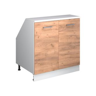 Vicco Armario De Cocina Para Techo Inclinado R-line, Roble Dorado, 80 Cm Con 2 Puertas, 60 Cm De Profundidad, Vicco