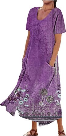 Generic Womens Casual Loose Dresses Work Walking Beach Womens Loose O NeckT T Shirt Dress Short Sleeve Comfy Casual Cute Swing Dress with Pockets Long Sleeve 