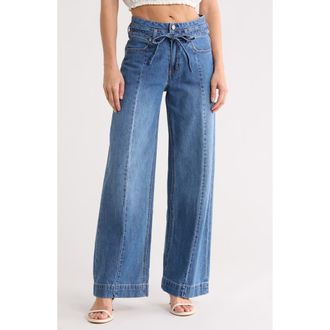 Scotch & Soda Belted High Waist Wide Leg Jeans in Two Bridges at Nordstrom Rack, Size 27