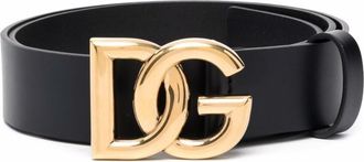 Dolce & Gabbana Black signature Logo Buckle Belt