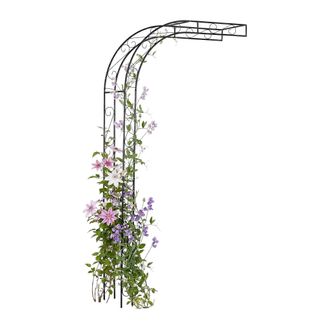 Relaxdays Relaxdays Arco Semicircular Para Rosales, Metal, 240 X 125 X 39 Cm, Arco Para Trepadoras De Pared, Negro