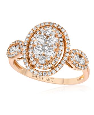 Le Vian Ring Vanilla Diamonds set in 14K Strawberry Gold Ring Size 7 R13989WH