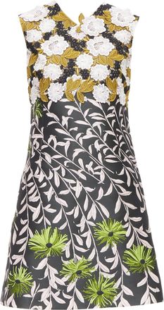 Giambattista Valli Runway floral lace bodice jacquard dress