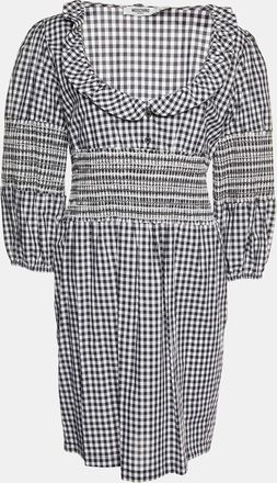 Moschino Jeans Monochrome Gingham Check Cotton Dress