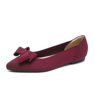 Generic Womens Latin Dance Shoes Womens Flats Shoes Pointed Slip On for Women Comfortable Elegant Dressy Toe Bow Knit Ballet Flat, 5 UK Blue Comfortable Pract