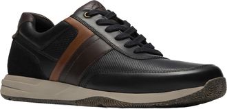 Clarks Mens Townview Style Sneaker, black leather, 47.5 EU Weit