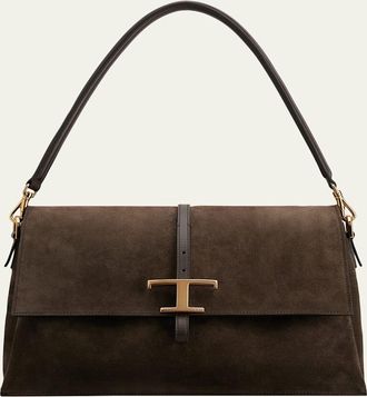 Tod's T Timeless Suede Shoulder Bag