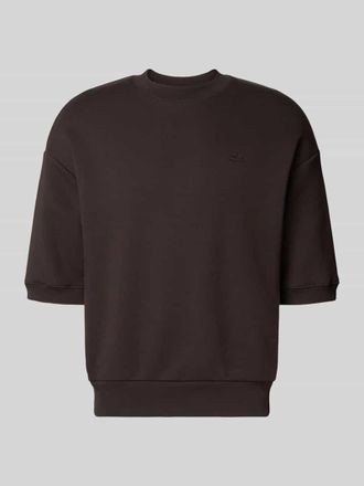 Lacoste Relaxed Fit Sweatshirt aus reiner Baumwolle in Schoko, Gr&ouml;&szlig;e XXXL