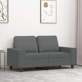 vidaXL Sof&aacute; De 2 Plazas De Tela Gris Oscuro 120 Cm Vidaxl