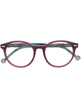 Carolina Herrera Occhiali tondi - Rosso