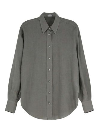 Brunello Cucinelli Linen shirt with mobile detail