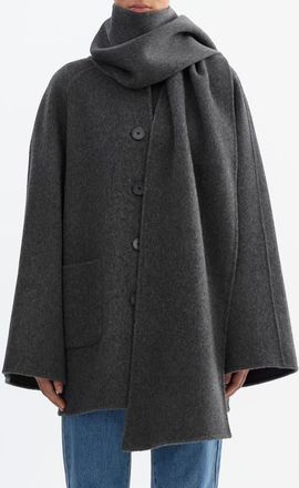 LaMarque ANCA | Wool Scarf Jacket in Heather Charcoal at Nordstrom, Size Xx-Small