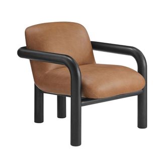 Best Master Furniture Modern Accent Chair with Treviso Dark Faux Leather Cushion, Set of 1, Black