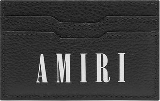 Amiri Mens Amiri Large Logo Leather Card Holder in Black - Size: ONE size