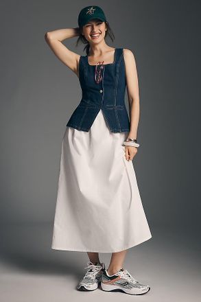 Mare Mare Twofer Denim Vest Maxi Dress