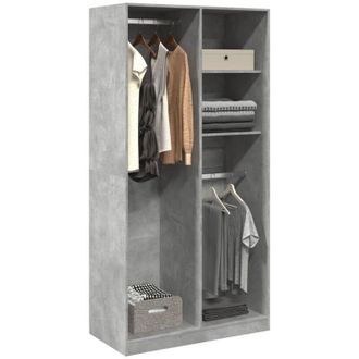 vidaXL Vidaxl - Armario De Madera Contrachapada Gris Hormig&oacute;n 100x50x200 Cm