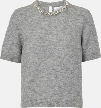 Velvet Layton embellished alpaca and wool-blend top