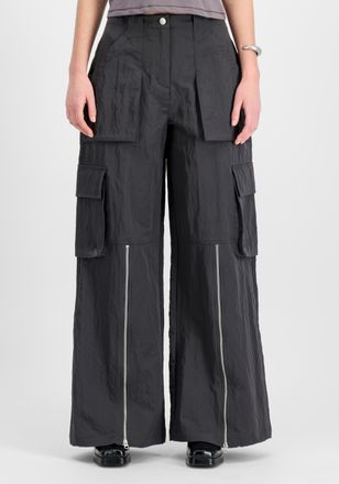 Alpha Industries Cargohose ALPHA INDUSTRIES Zipped Leg Cargo Pants W, Damen, Gr. XS, Normalgr&ouml;ssen, grau (vintage grau), Obermaterial: 100% Nylon, Hosen Cargohose