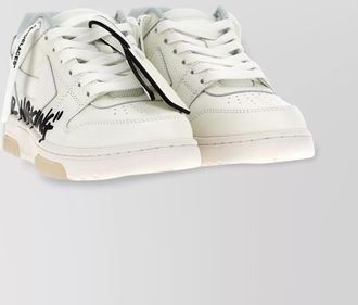 Off-white leather low-top sneakers