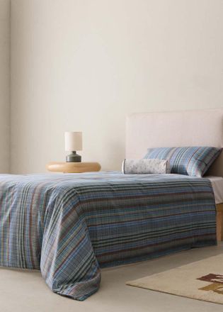 Mango Copripiumino bimbo/a percalle di cotone quadri letto 90 cm blu - Home - Letto 90 cm - MANGO HOME