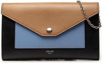 Celine Pre-owned Celine Tricolor Leather Pocket Envelope Wallet On Chain Ladies P87J3HCD4C2GMHZM