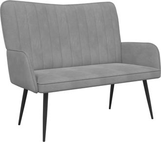 vidaXL Divano A 2 Posti Grigio Chiaro 115 X 61 X 87 Cm Velluto Vidaxl