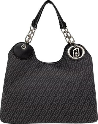 Liu Jo Middelgrote Tote Bag met Monogramprint - Dames - Shoppers - Zwart - ONE Size - Polyester - Tassen