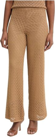Twinset Broeken, Dames, Bruin, M, Polyester, Wijde broek