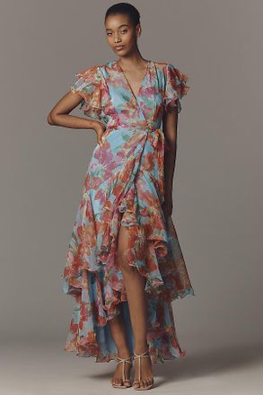 Hutch Samara Ruffle Midi Wrap Dress