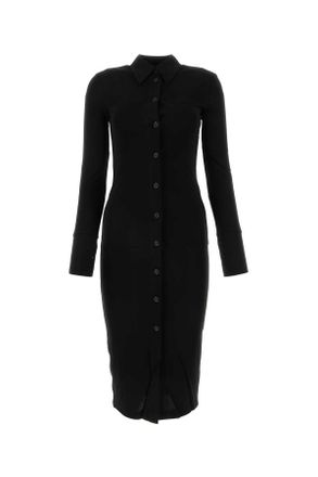 Helmut Lang Black Viscose Shirt Dress