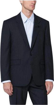 Lardini Wollen colbert met enkele rij knopen - Heren - Blazers - Blauw - XL - Wol - Jassen