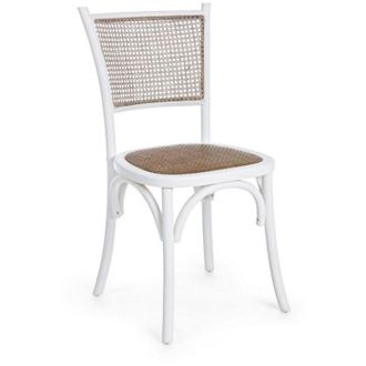 BIZZOTTO Bizzotto - Silla De Madera Blanca De Estilo R&uacute;stico