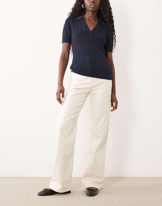 Ralph Lauren jeans dritti e ampi color crema-Bianco