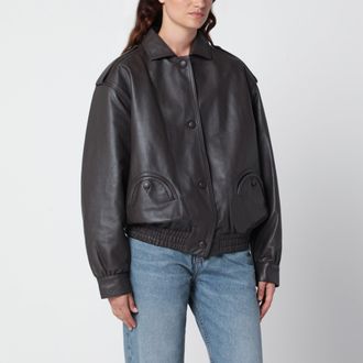 Blaz&eacute; Milano Bomber Charlie in pelle color ebano