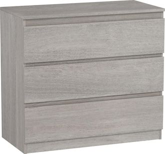 HOMCOM Chest of Drawers - 3 Drawer Storage Cabinet Unit for Bedroom - Grey | TJ Hughes