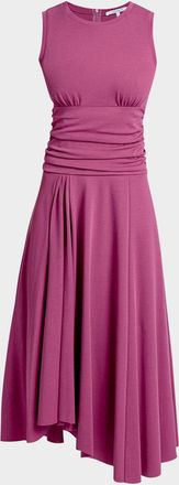 Santorelli Josie Sleeveless Ruched Midi Dress