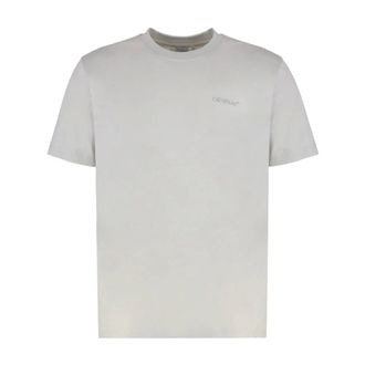 Off-white T-Shirts, male, Gray, Size: M Off-White T-shirt
