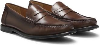 BOSS Leather moccasins with penny trim