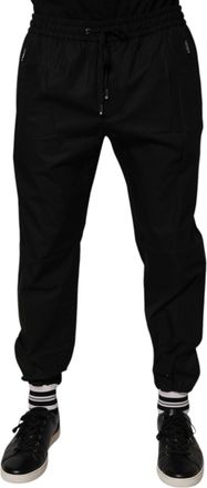 Dolce & Gabbana Black Cotton Men Jogger SweatMens Mens Pants