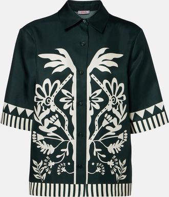 Eres &Eacute;meraude printed silk twill shirt