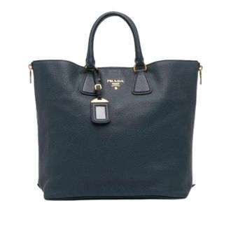 Prada Pre-owned Tote Bags, female, Blue, Size: ONE SIZE Pre-owned Leather Tote Bag