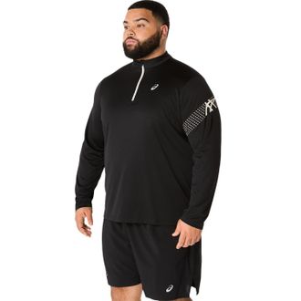 Asics Laufshirt ASICS ASICS ICON LS 1/2 ZIP, Herren, Gr. XXL, schwarz (performance schwarz), Obermaterial: 100% Polyester, Shirts Laufshirt
