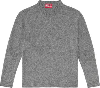 Diesel K-Andie V-neck trui - Heren - V-hals truien - Grijs - M - Wol - Truien & Vesten