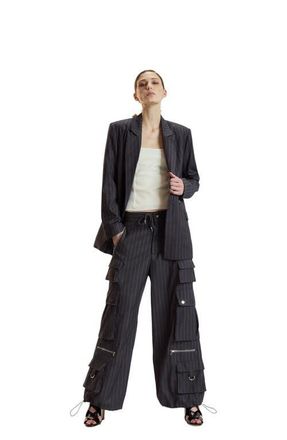 Cynthia Rowley Pinstripe Blazer in Heather Grey at Nordstrom, Size Medium