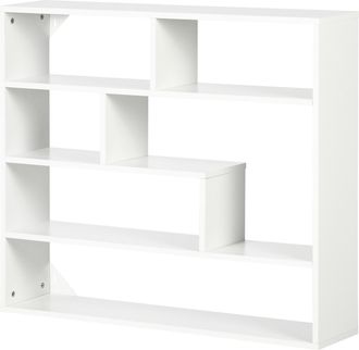 HOMCOM Homcom - Libreria Moderna A Parete A 4 Livelli In Legno, 94x19.5x80cm, Bianco