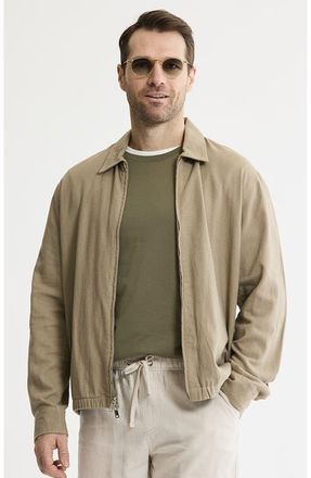 J.A.C.H.S. Linen Blend Zip Up Jacket in Mocha at Nordstrom, Size Xx-Large