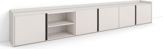 Skraut Home Skraut Home - Mueble Tv, Televisi&oacute;n, Muebles De Sal&oacute;n, Almacenaje, 309x35x50cm, Para Tv Hasta 80, Con Almacenamiento, Estilo Moderno, Beige