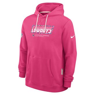 Nike Dallas Cowboys Crucial Catch Sideline Standard Issue Nike Mens Dri-FIT NFL Pullover Hoodie in Pink | 03AZ68XZU9-F9R