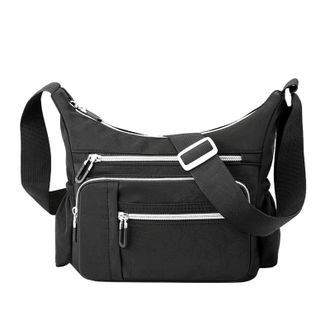 Generic Shoulder Handbag For Women Roomy Multiple Pockets Bag Ladies Crossbody Purse Fashion Top Handle Satchel over The Shoulder Bags for Women (Black, One S